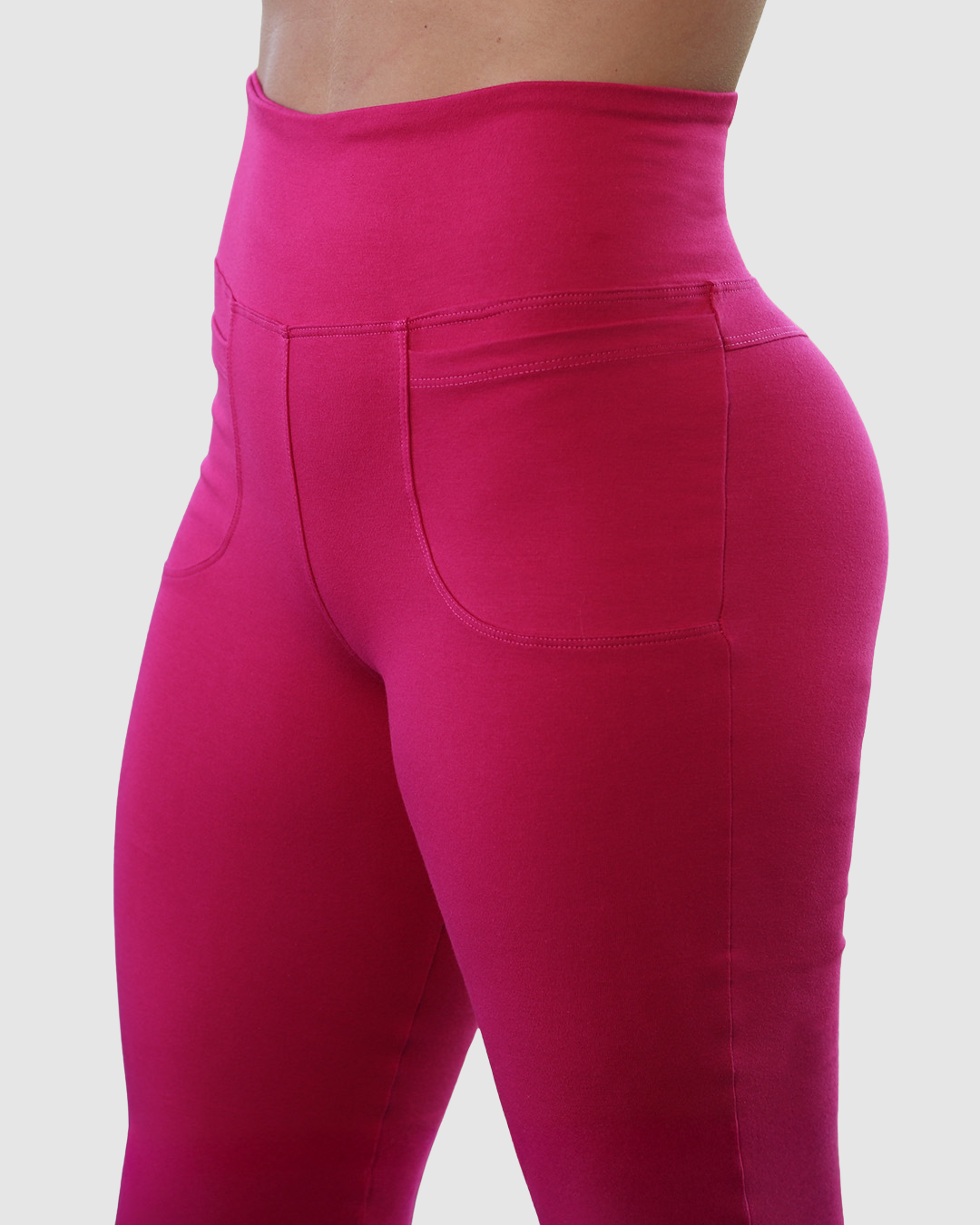 Leggins Bota Recta con Bolsillos Delanteros en Tela Algodón