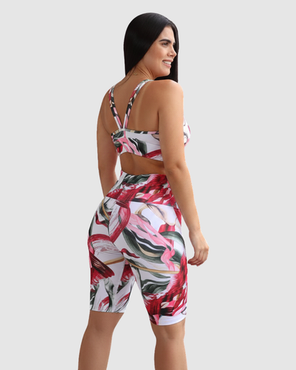 Conjunto Byker Estampado Supplex, Tiro Alto