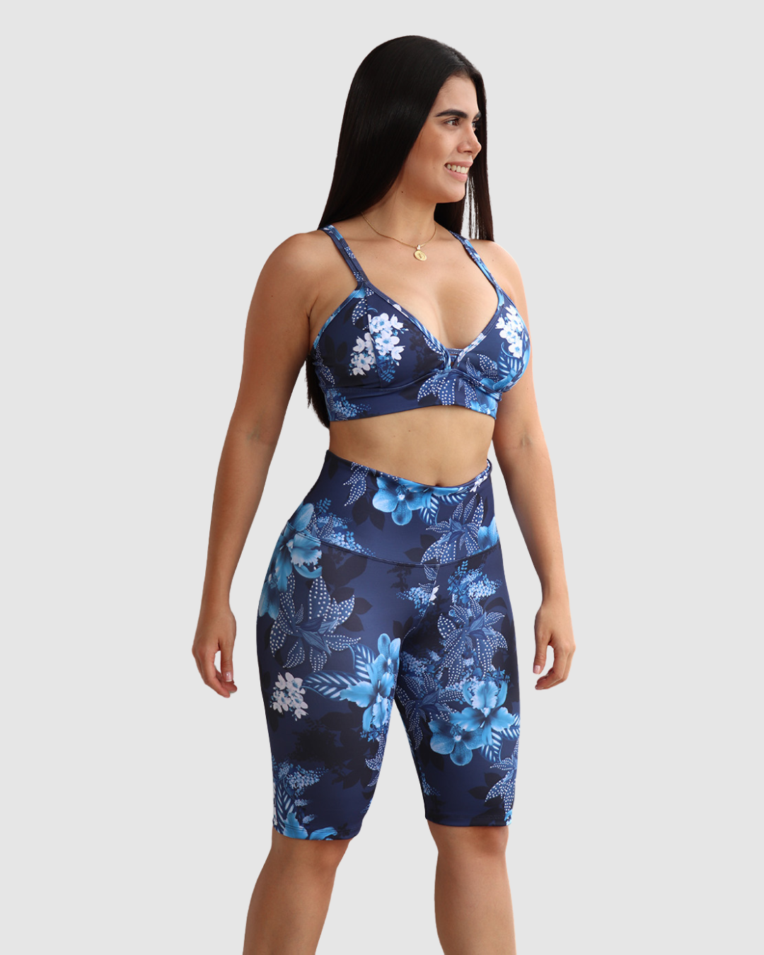 Conjunto Byker Estampado Supplex, Tiro Alto