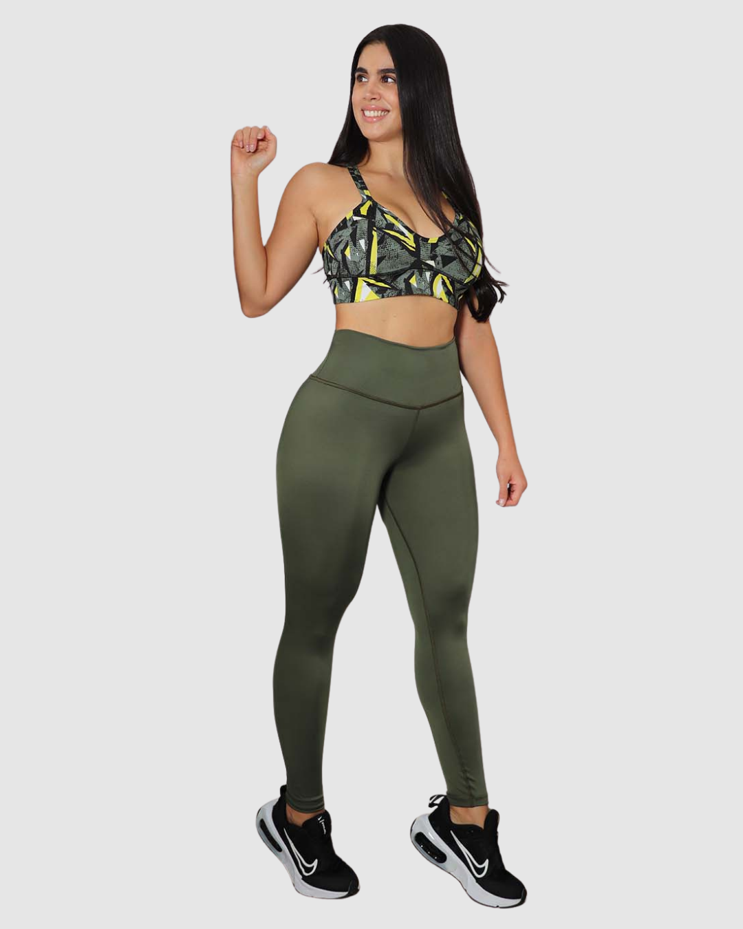 Leggins Pretina Unicolor en Tela Nylon Dama