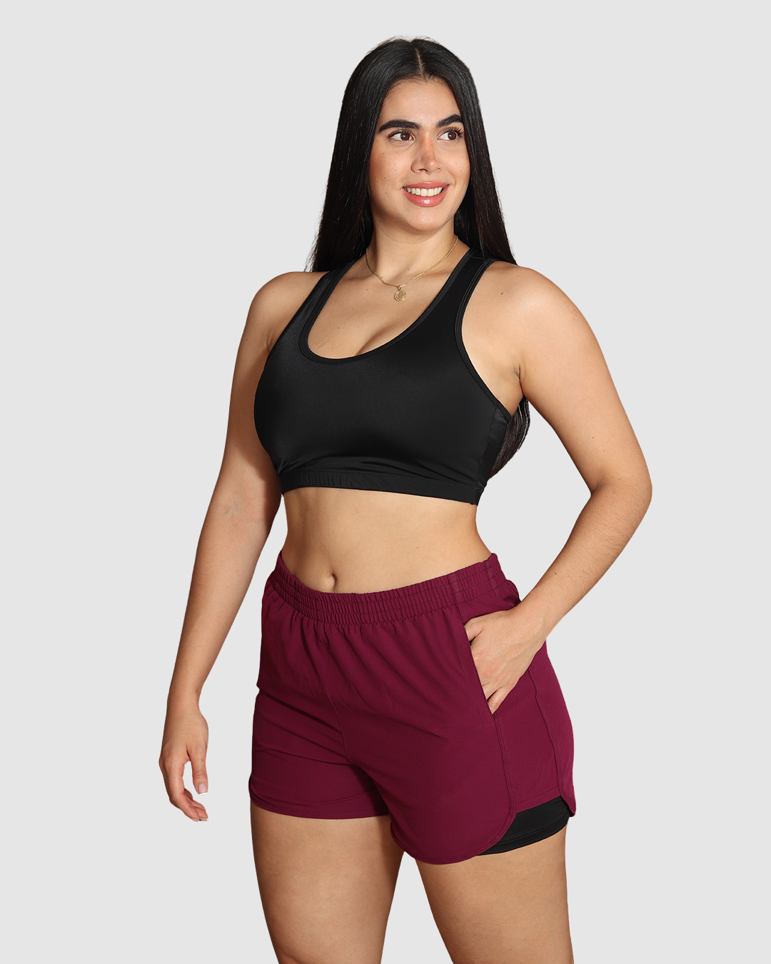 Pantaloneta Doble Short Running Semi Impermeable