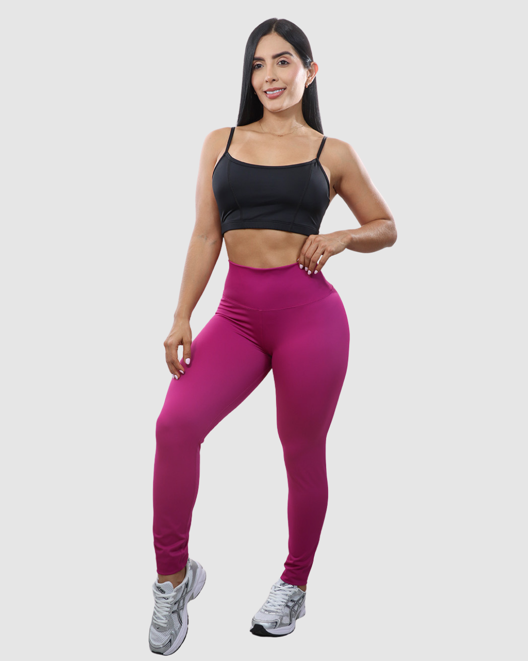 Leggins Pretina Unicolor en Tela Nylon Dama