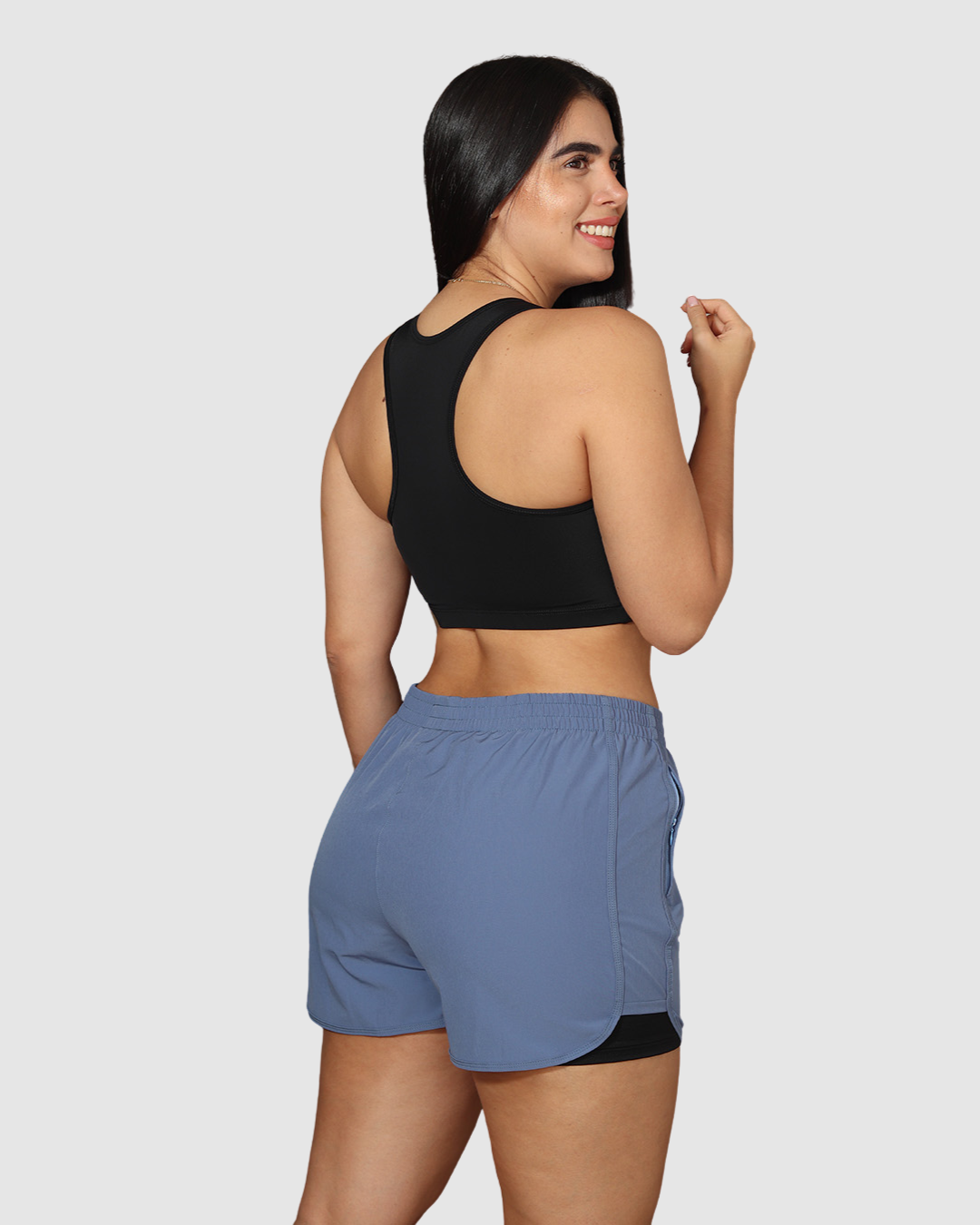 Pantaloneta Doble Short Running Semi Impermeable