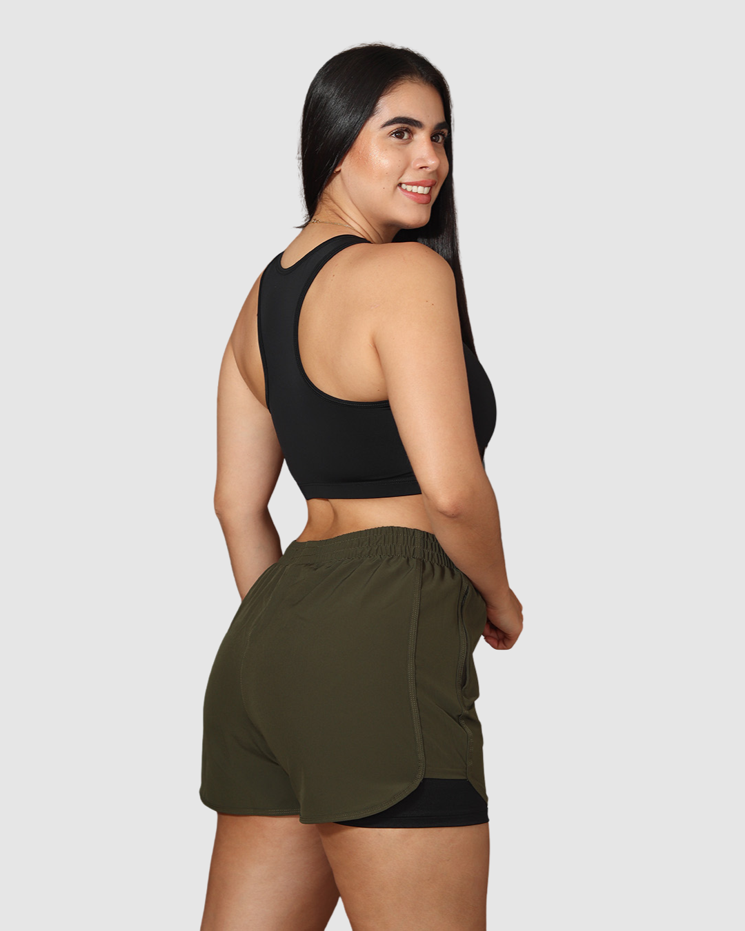 Pantaloneta Doble Short Running Semi Impermeable