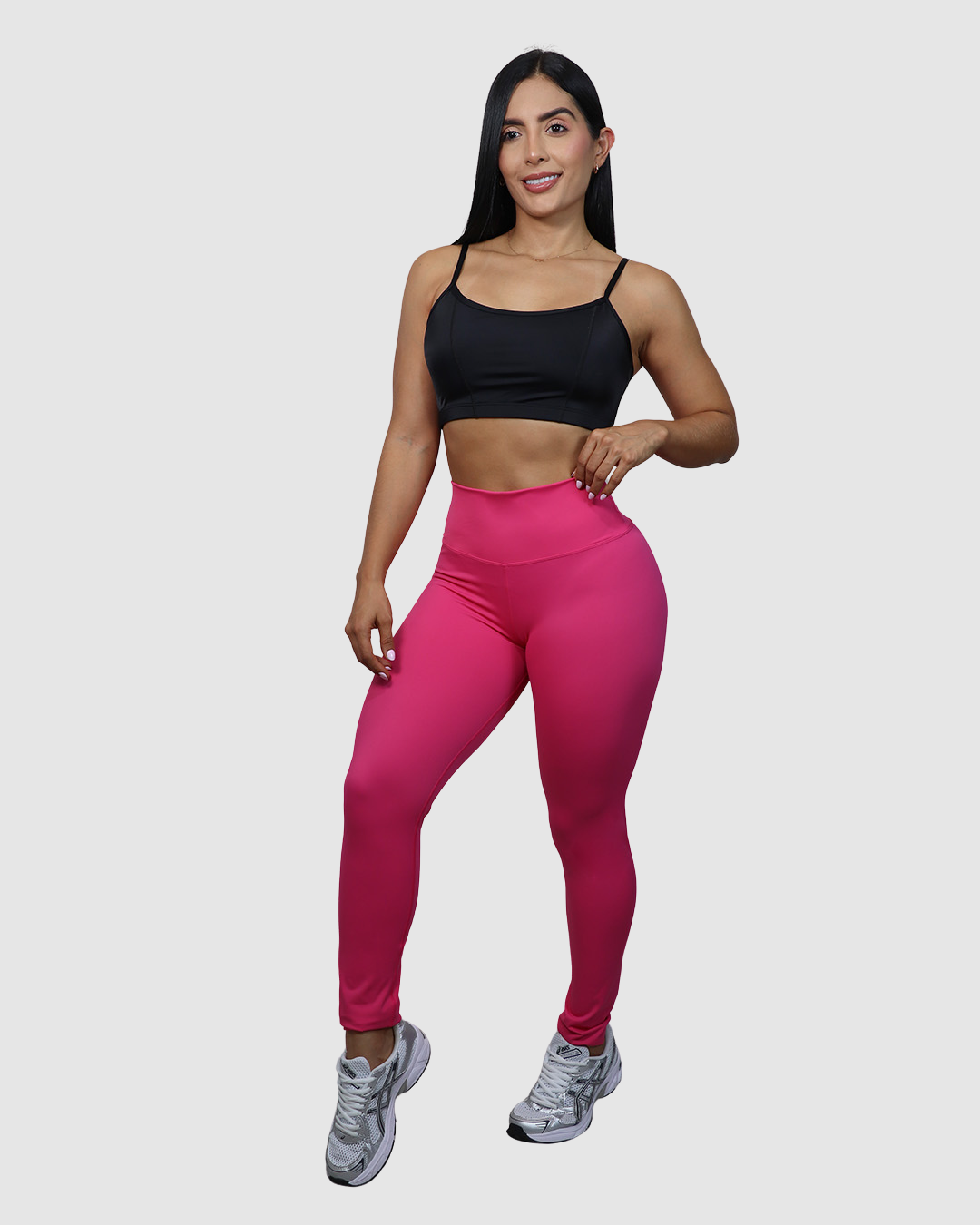 Leggins Pretina Unicolor en Tela Nylon Dama
