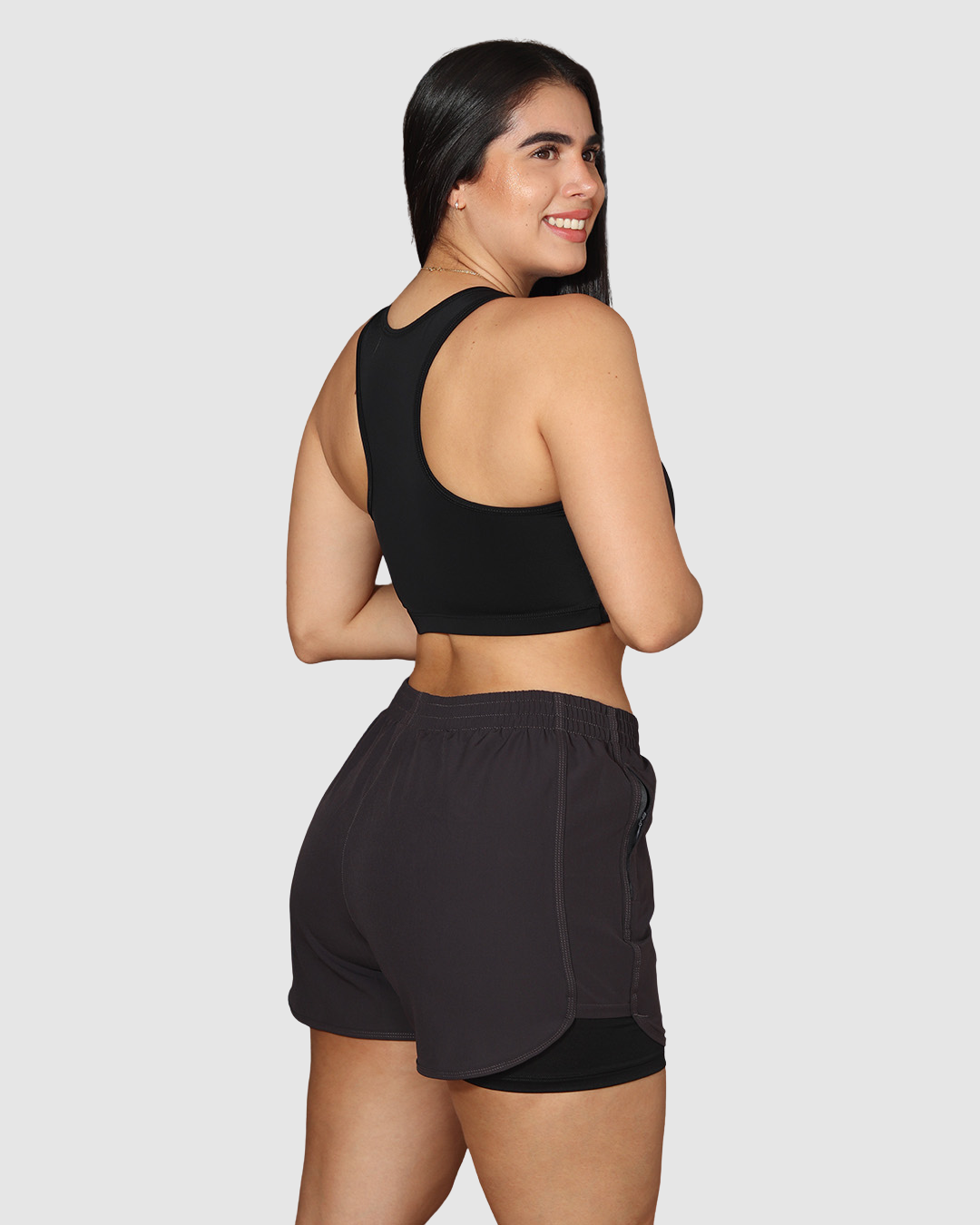 Pantaloneta Doble Short Running Semi Impermeable