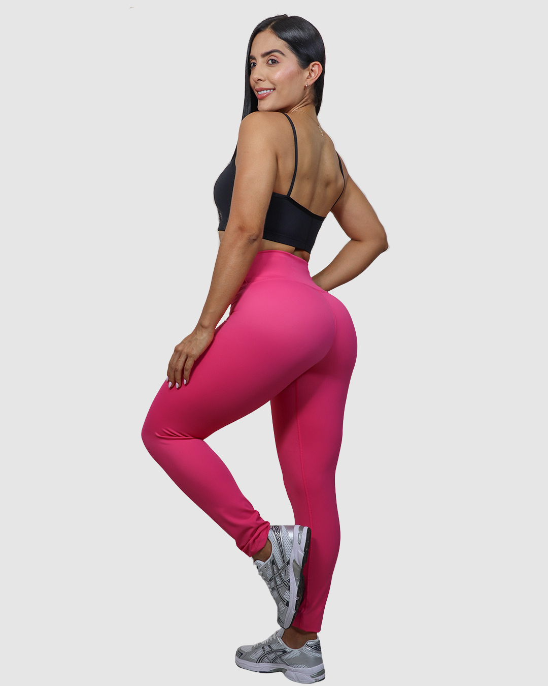 Leggins Pretina Unicolor en Tela Nylon Dama