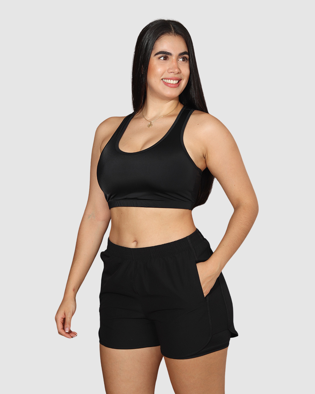 Pantaloneta Doble Short Running Semi Impermeable