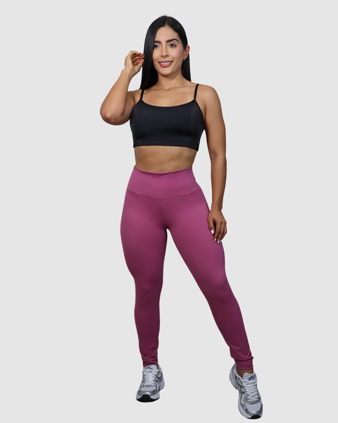 Leggins Pretina Unicolor en Tela Nylon Dama