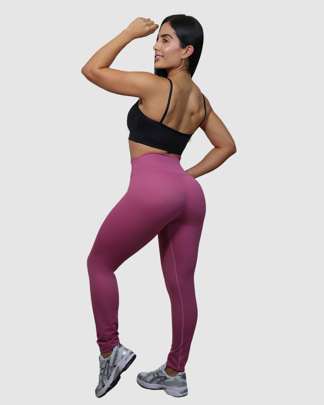 Leggins Pretina Unicolor en Tela Nylon Dama