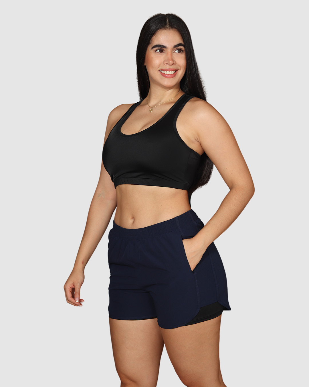 Pantaloneta Doble Short Running Semi Impermeable