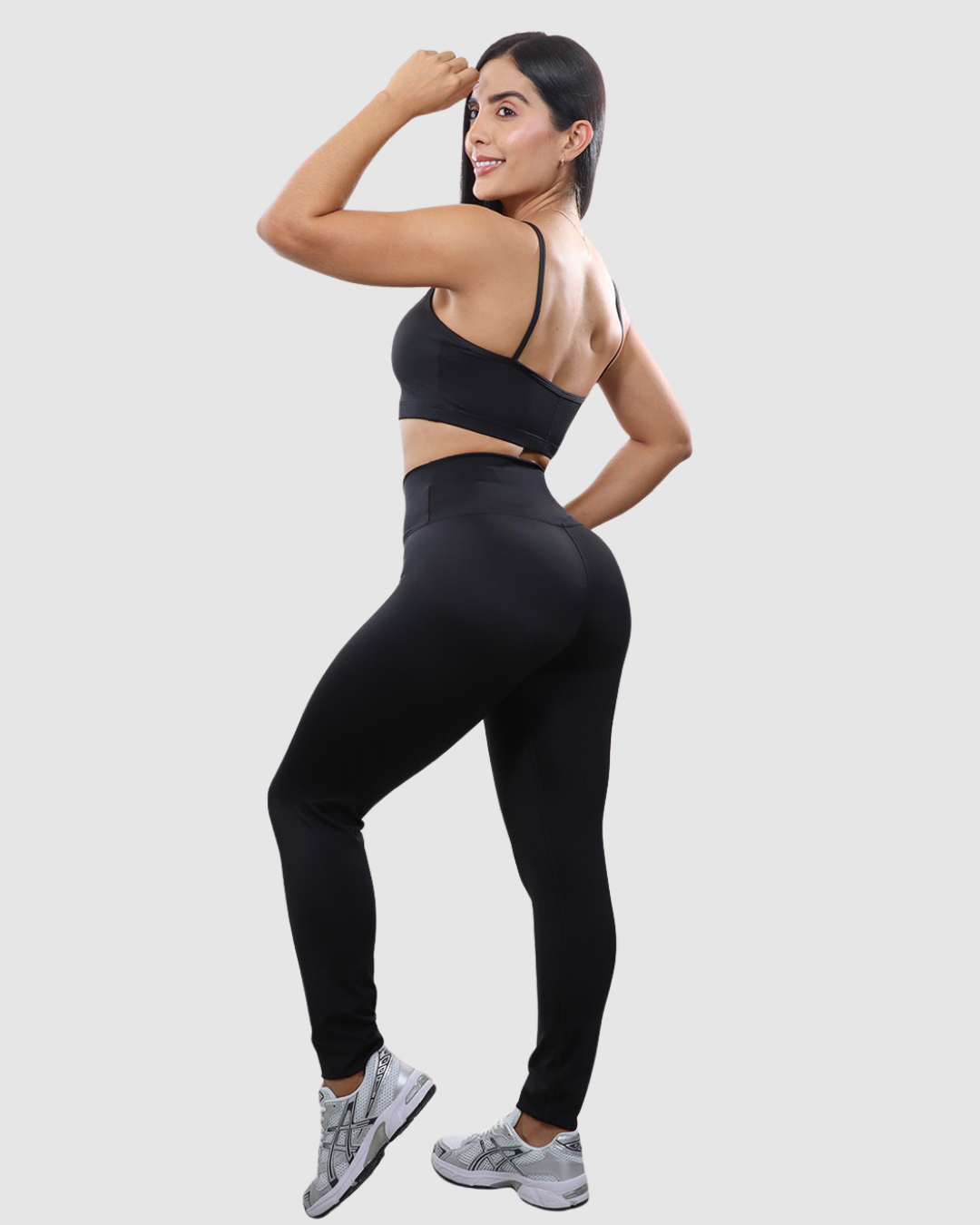 Leggins Pretina Unicolor en Tela Nylon Dama