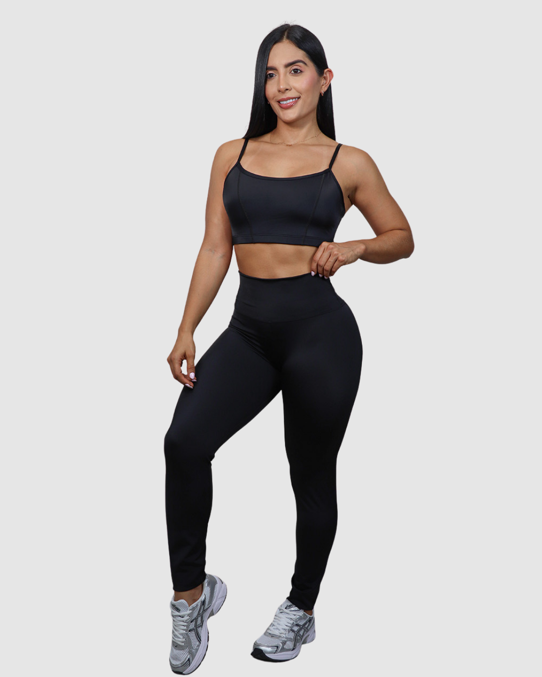 Leggins Pretina Unicolor en Tela Nylon Dama