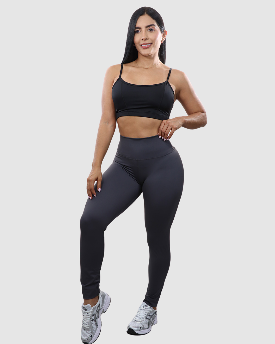 Leggins Pretina Unicolor en Tela Nylon Dama