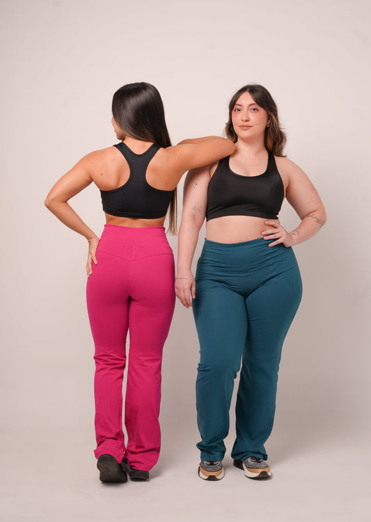 Leggins Bota Recta con Bolsillos Delanteros en Tela Algodón
