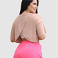 Blusa Deportiva Corta en Velo con Espalda Corte Mariposa