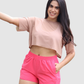 Blusa Deportiva Corta en Velo con Espalda Corte Mariposa