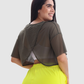 Blusa Deportiva Corta en Velo con Espalda Corte Mariposa