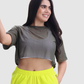 Blusa Deportiva Corta en Velo con Espalda Corte Mariposa