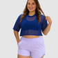 Blusa Deportiva Corta en Velo con Espalda Corte Mariposa
