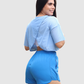 Blusa Deportiva Corta en Velo con Espalda Corte Mariposa