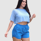 Blusa Deportiva Corta en Velo con Espalda Corte Mariposa