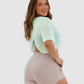 Blusa Deportiva Corta en Velo con Espalda Corte Mariposa