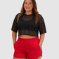 Blusa Deportiva Corta en Velo con Espalda Corte Mariposa