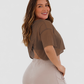 Blusa Deportiva Corta en Velo con Espalda Corte Mariposa