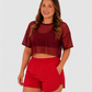 Blusa Deportiva Corta en Velo con Espalda Corte Mariposa