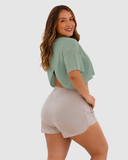 Blusa Deportiva Corta en Velo con Espalda Corte Mariposa