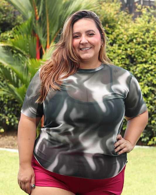 Blusa Velo Manga Estampada (Ref 542)