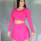 Falda short +crop top
